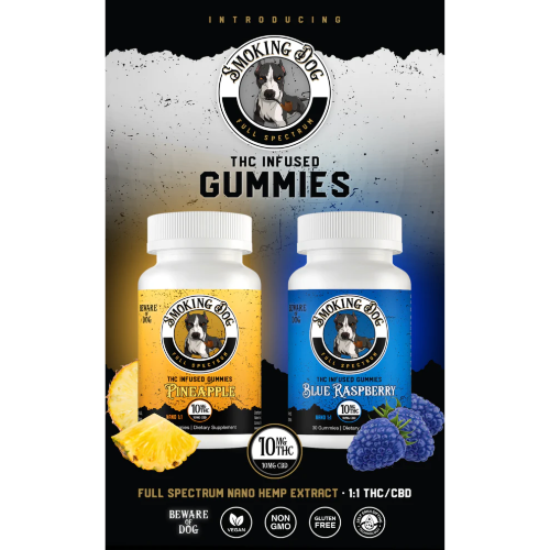 SMOKING DOG CBD + THC GUMMIES for Human Consumption